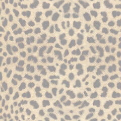 Soft leopard print pattern with muted gray spots on warm beige background. Elegant subtle animal skin texture, perfect for fashion, textiles, wallpaper, packaging, and modern decor.