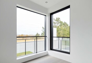 Fototapeta premium A large window with a view of the outside.