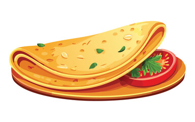 Slice of Tortilla Bread - Vector Illustration