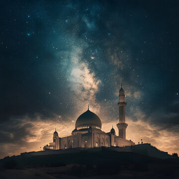 mosque at night