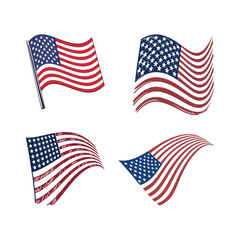 American flag vector art illustration