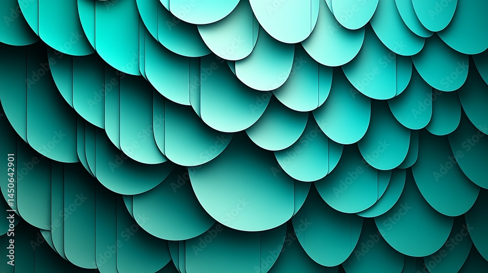 Poster abstract background with teal and green overlapping circles, creating a layered effect and texture. 