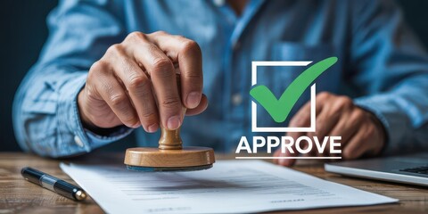 Formal approval stamp on documents