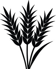 Obraz premium rye spike silhouette vector on white background
