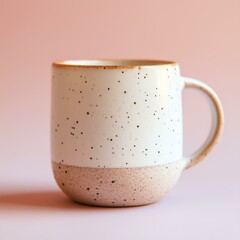 Elegant speckled ceramic coffee mug.