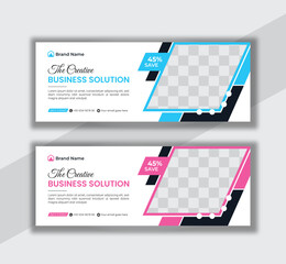 Modern professional business face book cover template ,Corporate social media web banner design	
