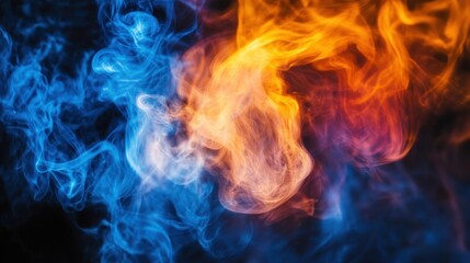 Fototapeta premium Abstract smoke background blue orange