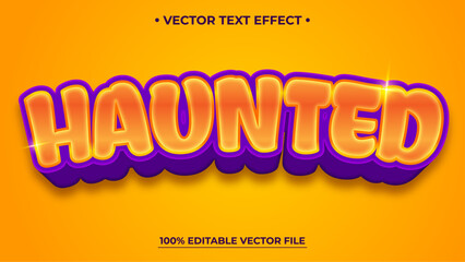 Haunted text, Halloween style editable text effect on orange textured background
