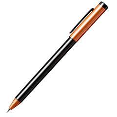 Fototapeta premium Elegant ballpoint pen with a sleek black barrel and gold accents, perfect for writing, note-taking, and professional office use, close-up detail shot
