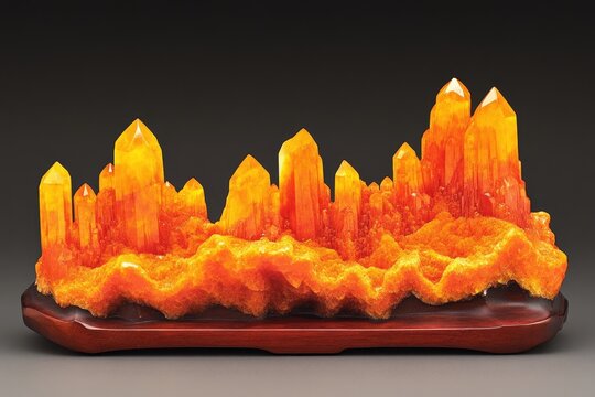 Golden crystal cluster display