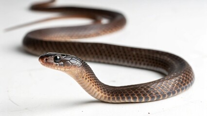 Obraz premium Brahminy Blindsnake on studio background