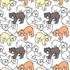 Seamless pattern with cartoon bears.