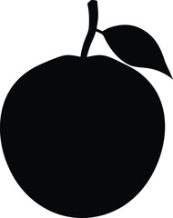 sapodilla fruit silhouette vector on white 