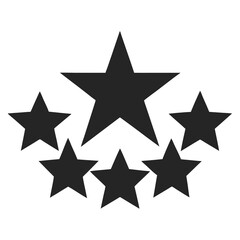 Five Star Rating icon silhouette vector illustration