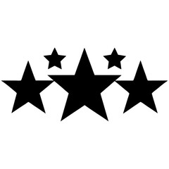 Five Star Rating icon silhouette vector illustration