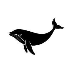 blue whale vector silhouette