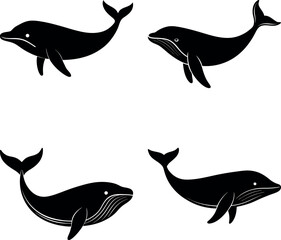 blue whale vector silhouette