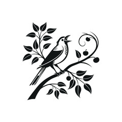 Decorative icon vector illustration of a bird