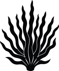 seaweed silhouette vector icon on white background 