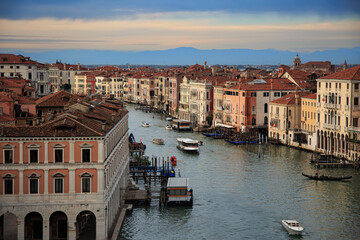 Venice Grand Canal at Sunset from Above