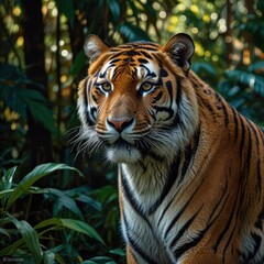 Majestic Tiger in Lush Forest