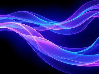 Abstract Blue and Purple Glowing Waves Digital Art Background