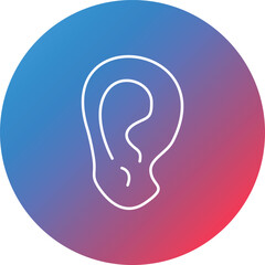Ear Line Gradient Circle Background Icon