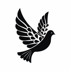 Obraz premium Dove icon silhouette vector illustration