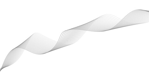 Fototapeta premium abstract Grey wave line background on white background. 