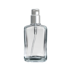 Elegant Empty Glass Bottle with Silver Pump Dispenser Perfect for Perfume or Lotion Packaging