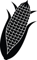 sweet corn kernel silhouette vector on white 