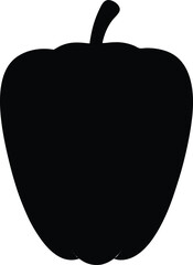 sweet pepper silhouette vector on white background.eps