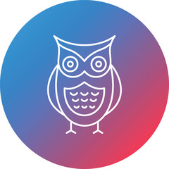 Owl Line Gradient Circle Background Icon