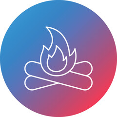 Fire Line Gradient Circle Background Icon