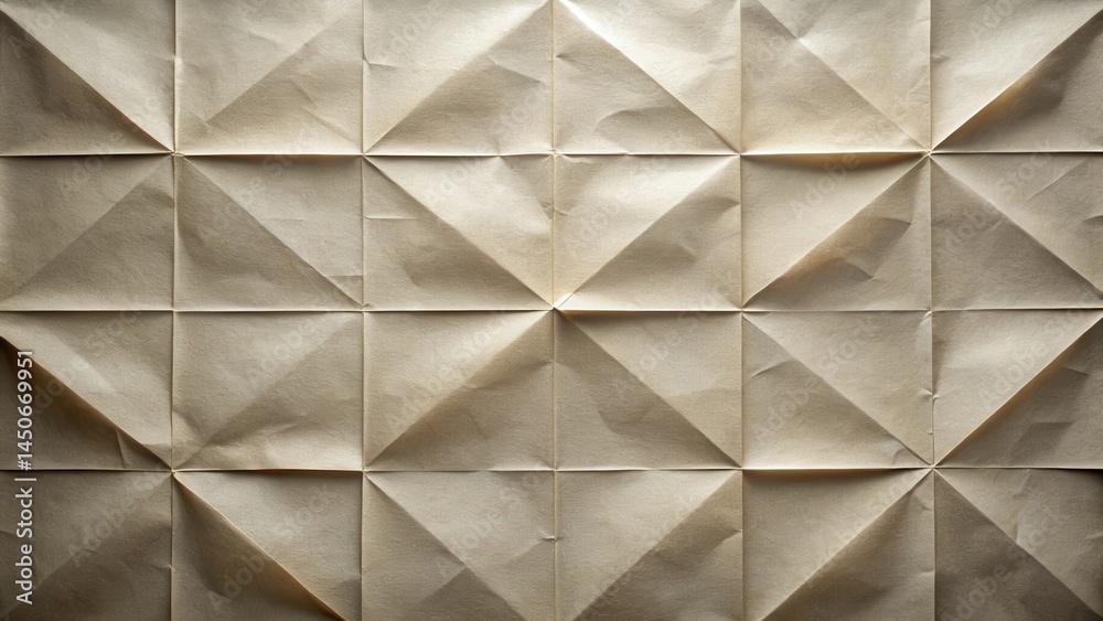 Aufkleber A symmetrical pattern of folded paper with a textured surface and subtle variations in light and shade.