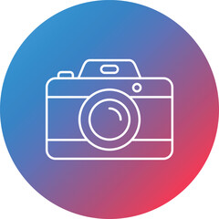 Camera Line Gradient Circle Background Icon