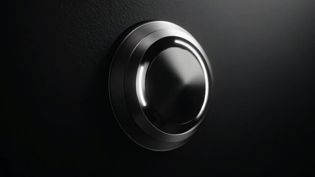 Sleek Circular Metallic Object on Dark Background