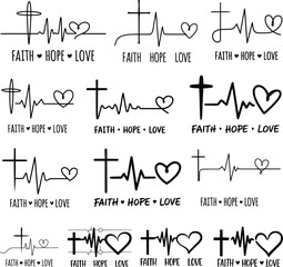 Fototapeta premium Faith Hope Love, Cut , Cricut