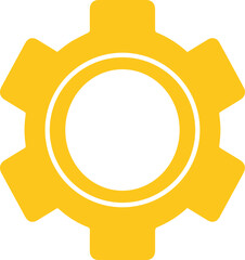 Gear set. yellow gear wheel icons on white background - stock vector