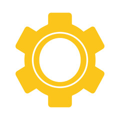 Gear set. yellow gear wheel icons on white background - stock illustration