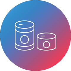 Food Can Line Gradient Circle Background Icon