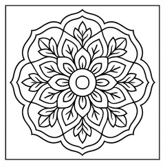 Intricate mandala design, ready for coloring, offers an elegant visual experience and peaceful creative expression. coloring page
