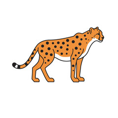 Cheetah Animal isolated flat vector illustration on white background