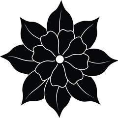 white turtlehead flower silhouette vector on white 