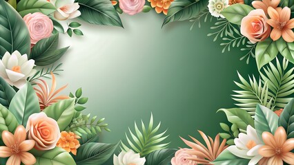 frame with flowers