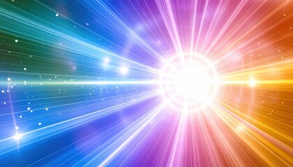 Obraz premium Vibrant Light Rays Burst from Central Glow Abstract Background Perfect for futuristic technology or energy concepts