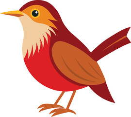 puff throated vector art illustration