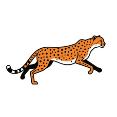 Cheetah Animal isolated flat vector illustration on white background