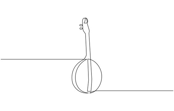 A single line drawing of a domra. Continuous domra icon, String domra continuous one drawing, outline pro vector illustration. simple minimal concept.