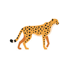 Cheetah Animal isolated flat vector illustration on white background